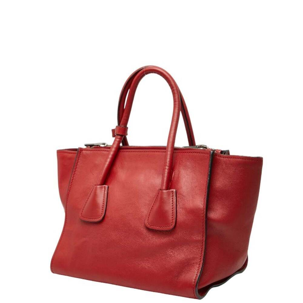 PRADA Red Leather Shoulder Bag - Picture 2 of 10